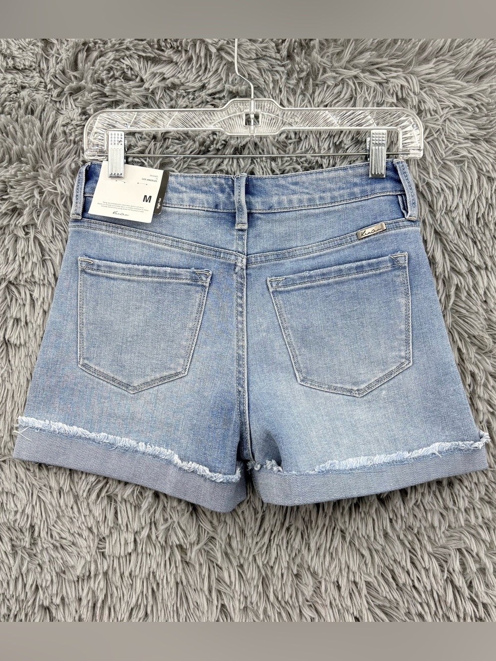 Kancan High Rise Shorts Womens Medium NWT Denim Cuffed Light Wash